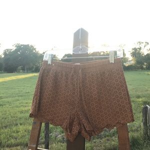 Boho suede shorts